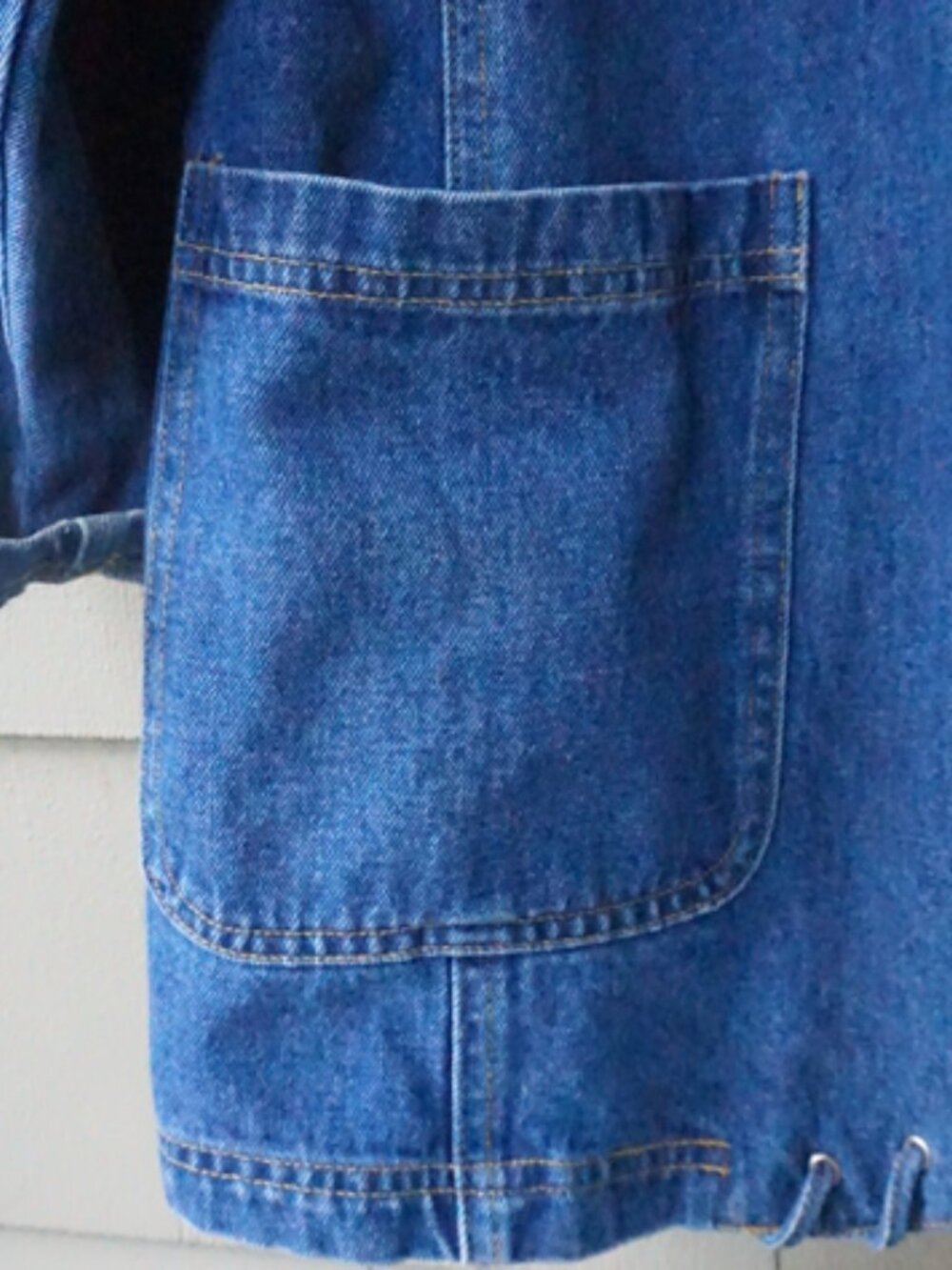 Vintage Shepler's Long Denim Jacket Concha Buttons & Laced Trim EUC Size L - Picture 3 of 5